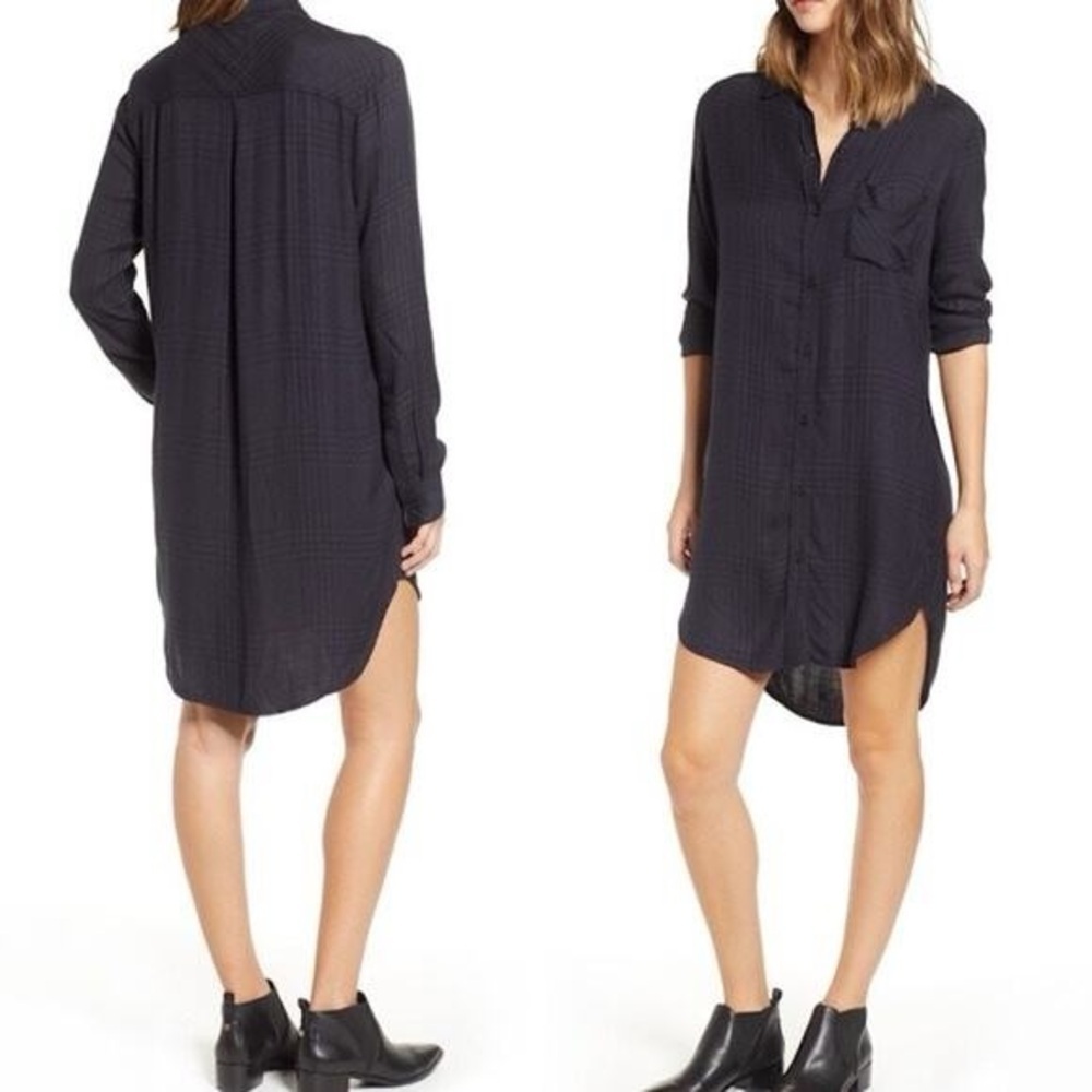 Rails Charcoal Shadow Bianca Button Up Shirt Dress (102)